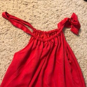 Red sliding top dress